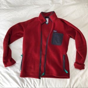 Red and blue fleece Patagonia jacket